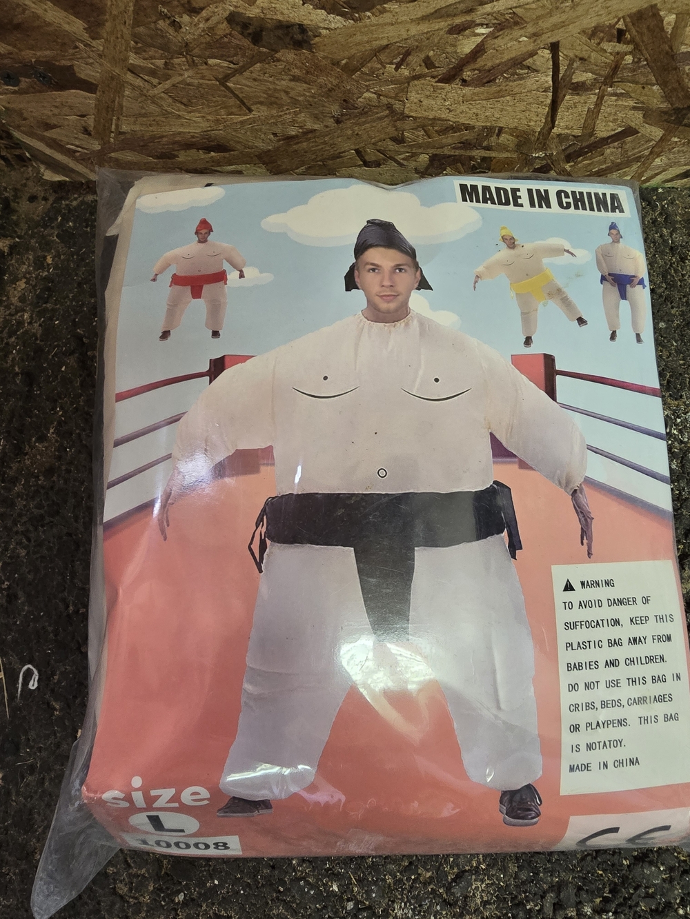 Inflatable Black/White Sumo Wrestler Costume for Men - Classic Party Outfit